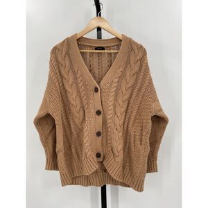 Quince Brown Cable Knit Sweater